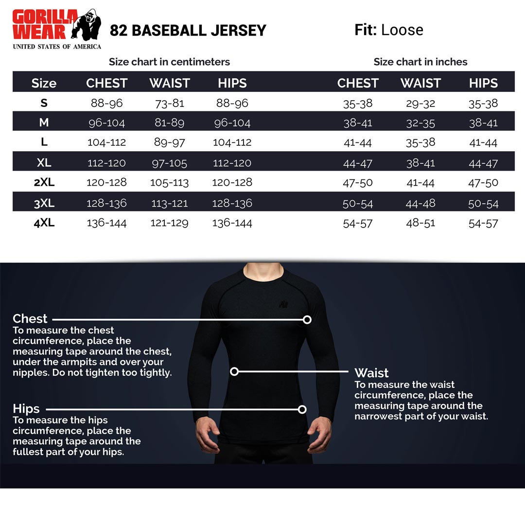 82 Baseball Jersey - Black Gorilla Wear