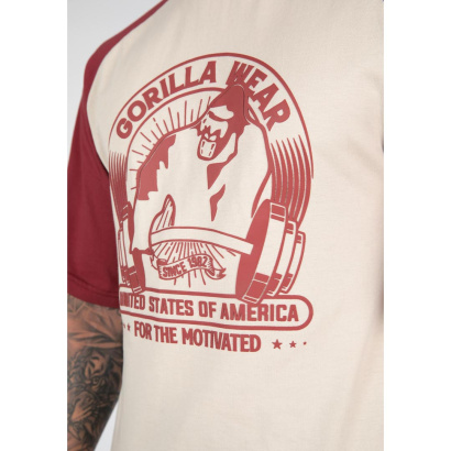 Gorilla Wear Logan Oversized T-Shirt beige/red