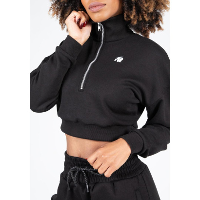 Gorilla Wear Ocala Cropped Half-Zip Sweatshirt black