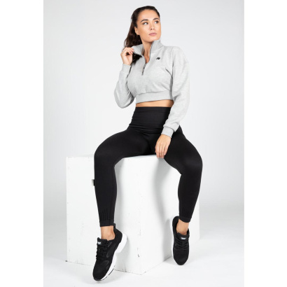 Gorilla Wear Ocala Cropped Half-Zip Sweatshirt grey