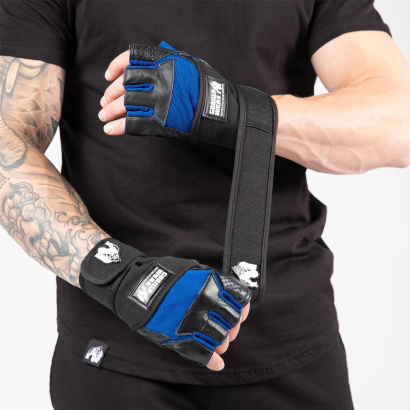 Gorilla Wear Dallas Wrist Wraps Gloves Black/Blue