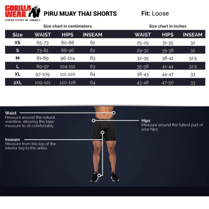 Gorilla Wear Piru Muay Thai Shorts Black Gorilla Wear Piru Muay Thai Shorts Black
