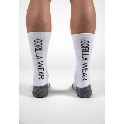 Gorilla Wear Performance Crew Socks White Gorilla Wear Performance Crew Socks White