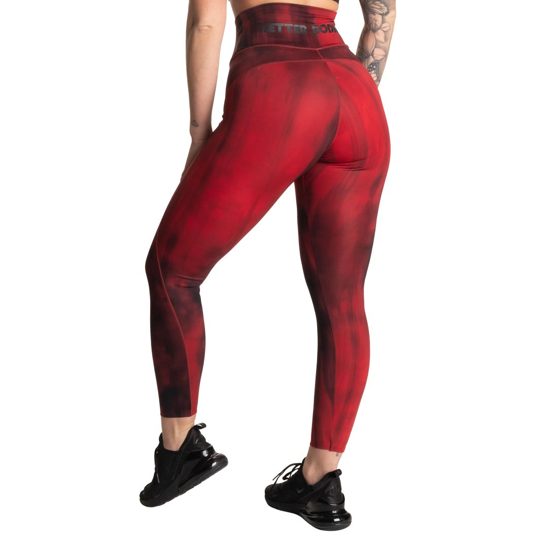 Kop Better Bodies High Waist Leggings Chili Red Grunge Billigt Snabb leverans Proteinbolaget