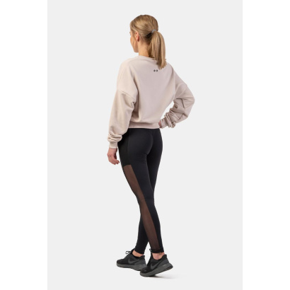 NEBBIA Black Mesh Design Leggings Black
