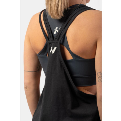 NEBBIA Sleeveless Loose Cross Back Tank Top Feeling Good Black NEBBIA Sleeveless Loose Cross Back Tank Top Feeling Good Black