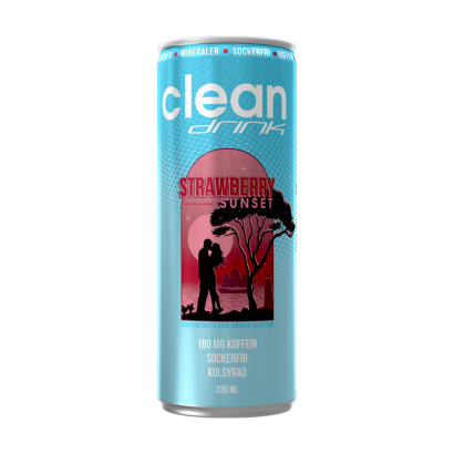 24 x Clean Drink 330 ml Strawberry Sunset