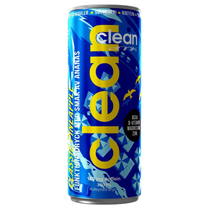 24 x Clean Drink 330 ml Mixflak Utvalda smaker