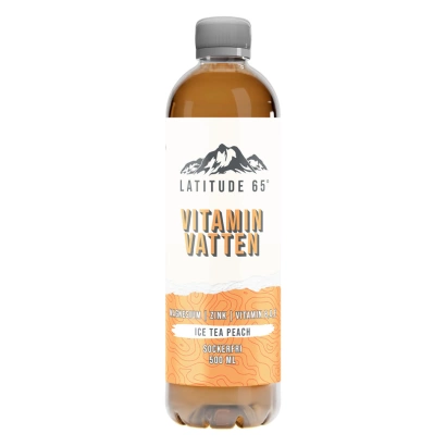 12 x Latitude 65 500 ml Vitaminvatten - Ice Tea Peach