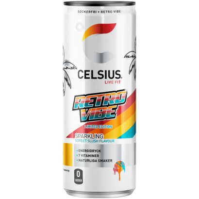 24 x Celsius 355 ml Retro Vibe Limited Edition - Sorbet Slush