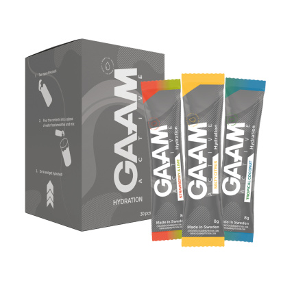 30 x GAAM Active Hydration 8 g Elektrolyter Mixlåda