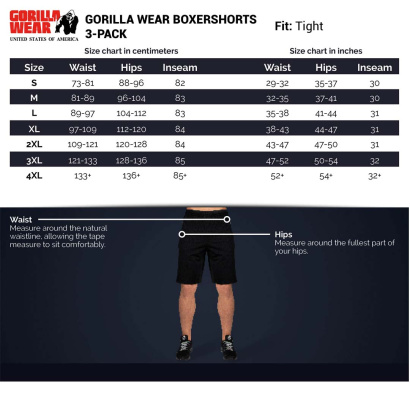 Gorilla Wear Boxershorts 3-pack Black Gorilla Wear Boxershorts 3-pack Black