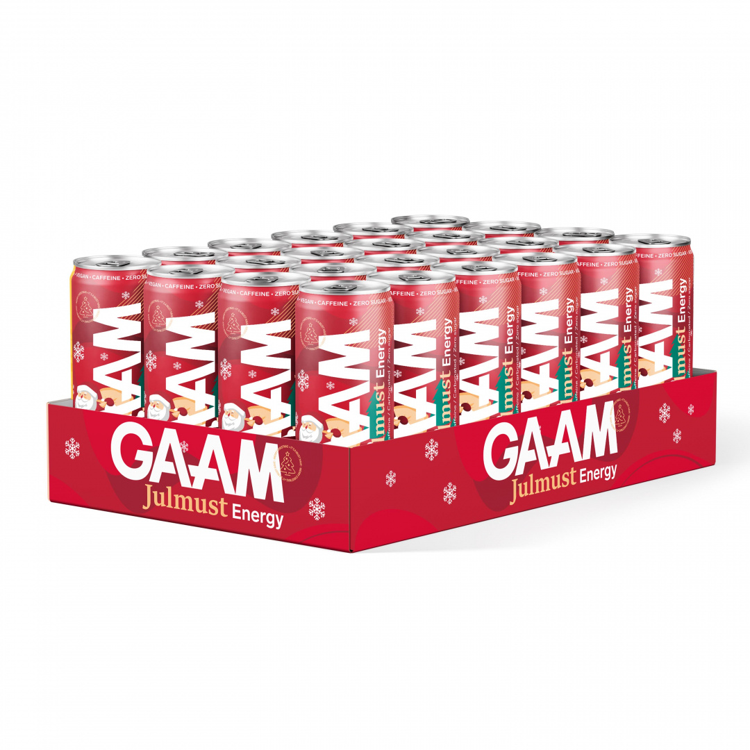 24 x GAAM Energy 330 ml Julmust i gruppen Drycker / Energidryck hos Proteinbolaget (PB-29668)