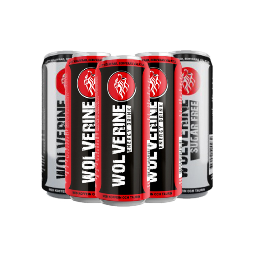 24 x Wolverine energy drink, 250 ml Prisgaranti & Fri retur