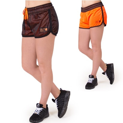 Gorilla Wear Madison Reversible Shorts Black/Neon Orange i gruppen Träningskläder / Shorts hos Proteinbolaget (PB-3278)