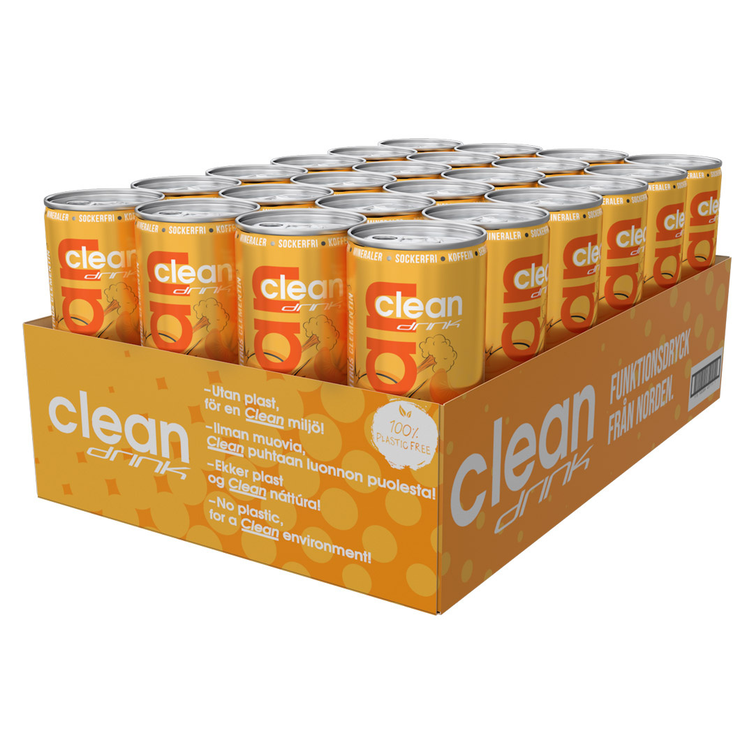 24 x Clean Drink 330 ml Citrus Clementin i gruppen Drycker / Energidryck hos Proteinbolaget (PB-38555)