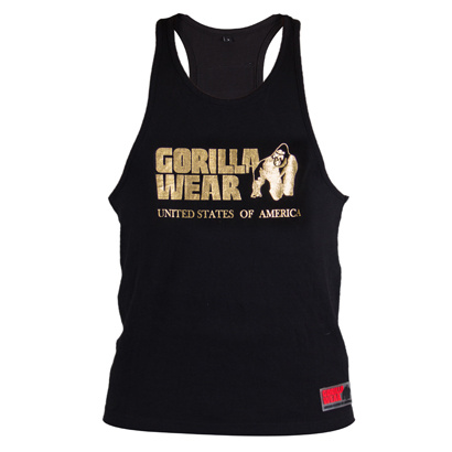 Gorilla Wear Classic Tank Top Black/Gold i gruppen Träningskläder / Linnen hos Proteinbolaget (PB-4033)