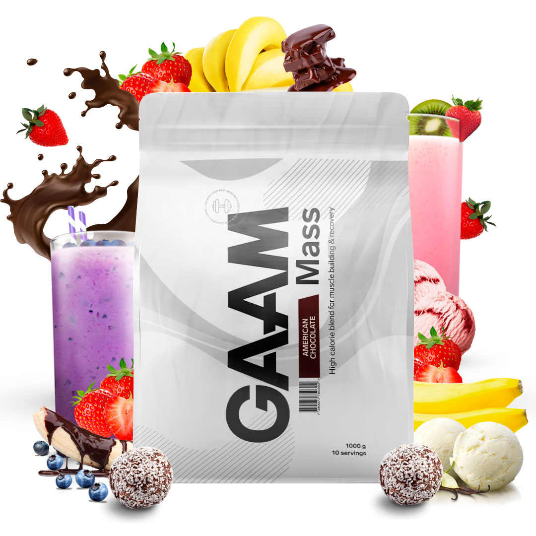 GAAM 100% MASS Premium 1 kg i gruppen Kosttillskott / Gainer hos Proteinbolaget (PB-4521)