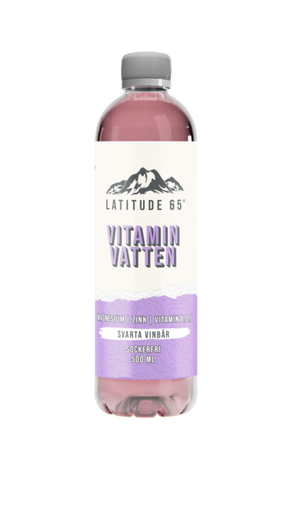 12 x Latitude 65 500 ml Vitaminvatten - Svarta vinbär
