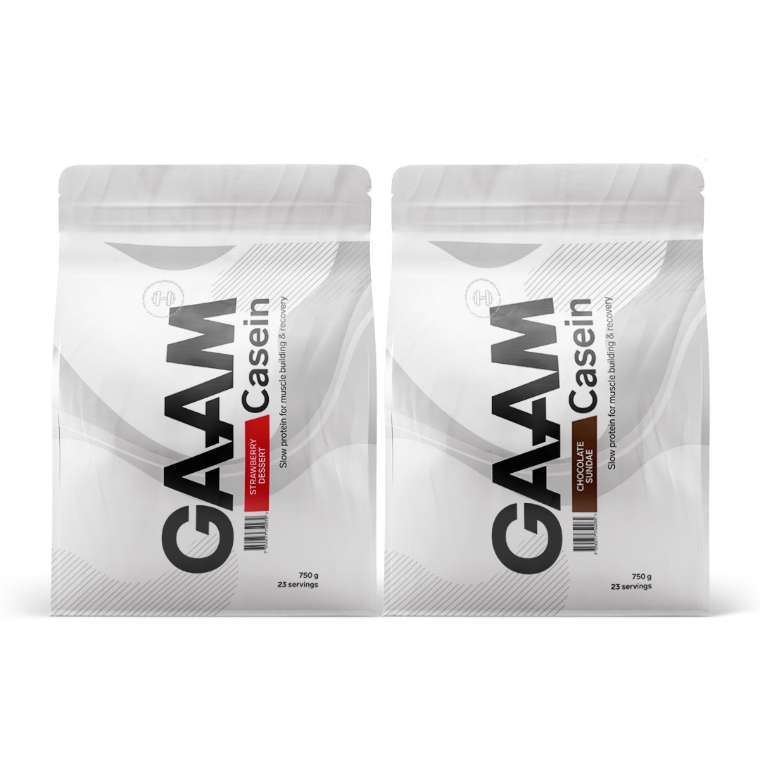 2 x GAAM 100% Casein Premium 750 g i gruppen Kosttillskott / Proteinpulver / Kaseinprotein hos Proteinbolaget (PB-4680)