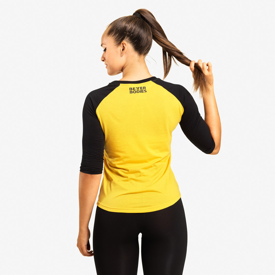Better Bodies Womens Baseball Tee, Yellow Prisgaranti & Fri retur