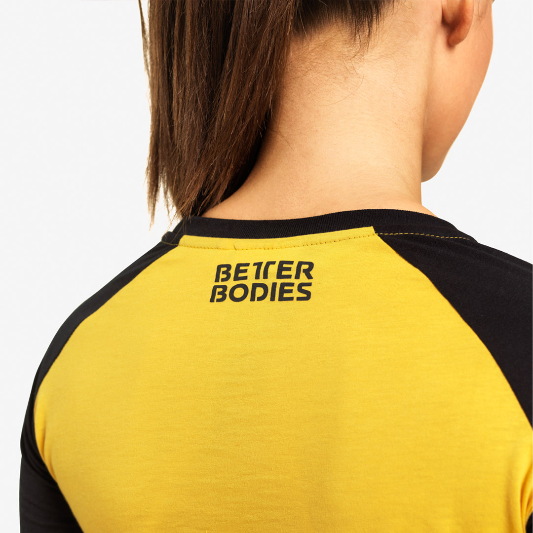 Better Bodies Womens Baseball Tee, Yellow Prisgaranti & Fri retur