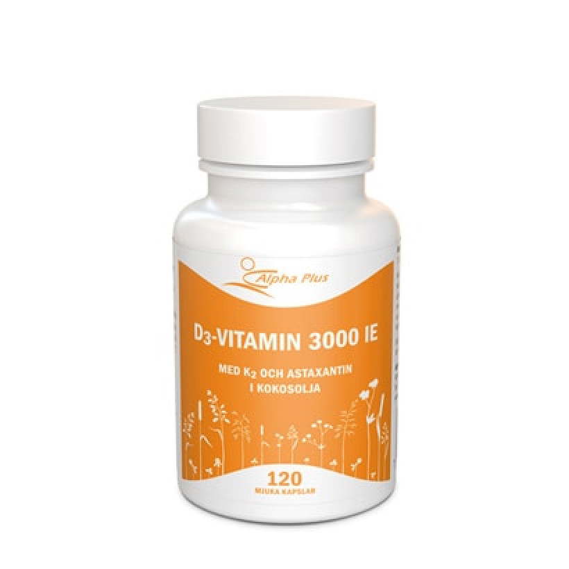 Alpha Plus D3 Vitamin 3000 IE + K2 Prisgaranti & Fri retur Proteinbolaget