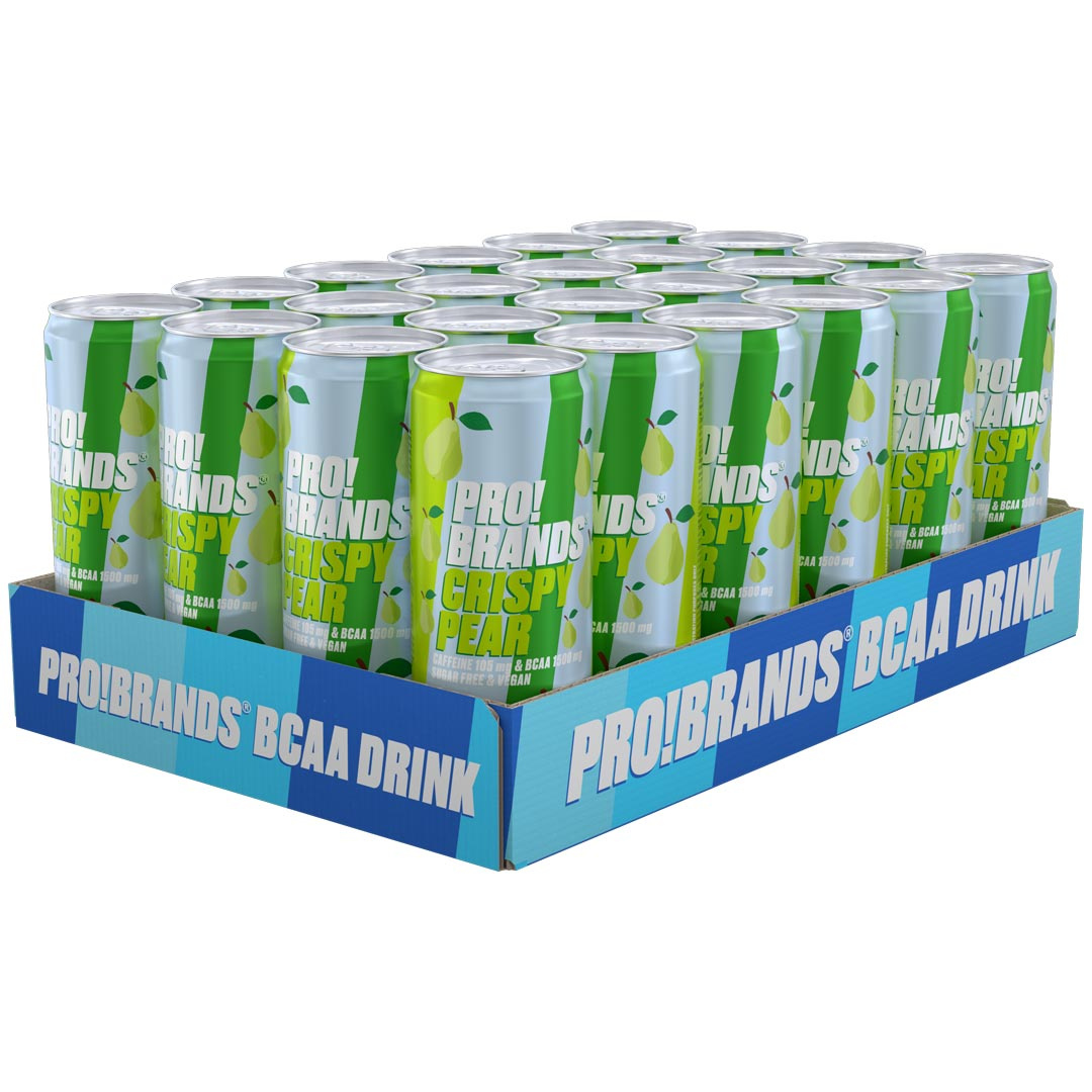 24 x Pro Brands BCAA Drink 330 ml Crispy Pear i gruppen Drycker / Energidryck hos Proteinbolaget (PB-52388)