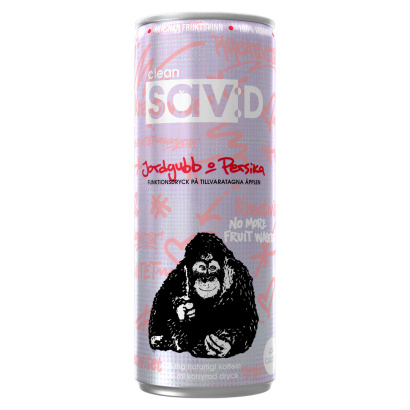 24 x Clean Sav:D 330 ml Kreativ - Jordgubb/Persika