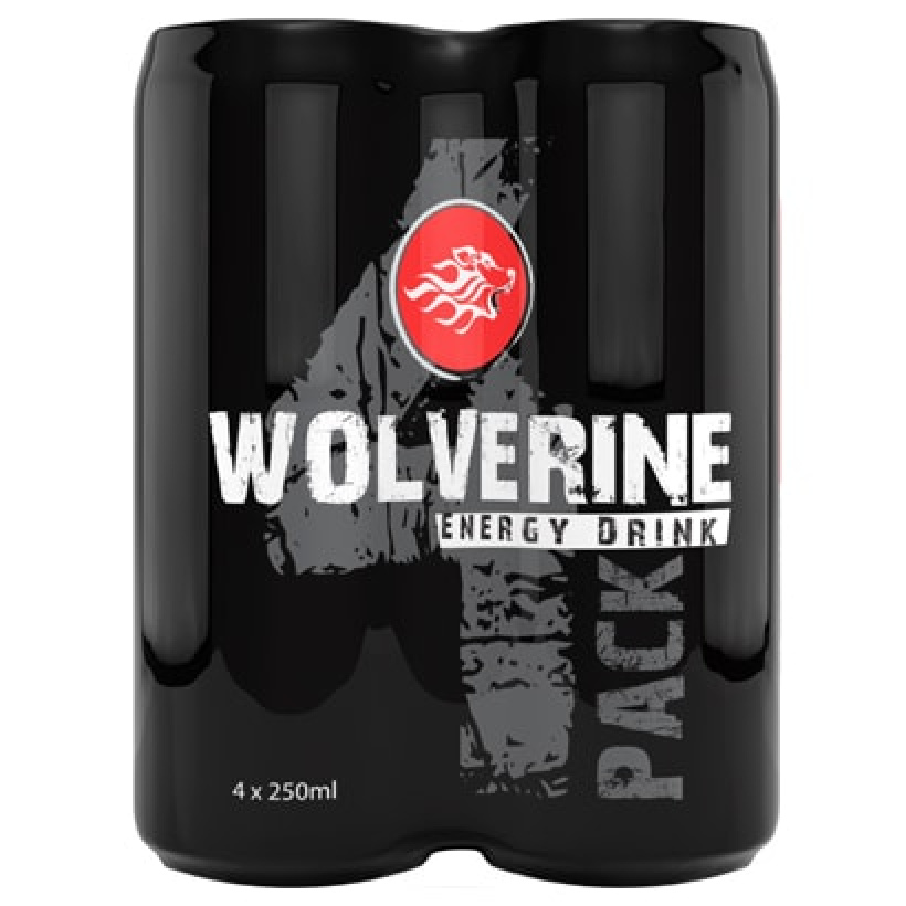 4 x Wolverine Energy Drink, 250 ml Prisgaranti & Fri retur Proteinbolaget