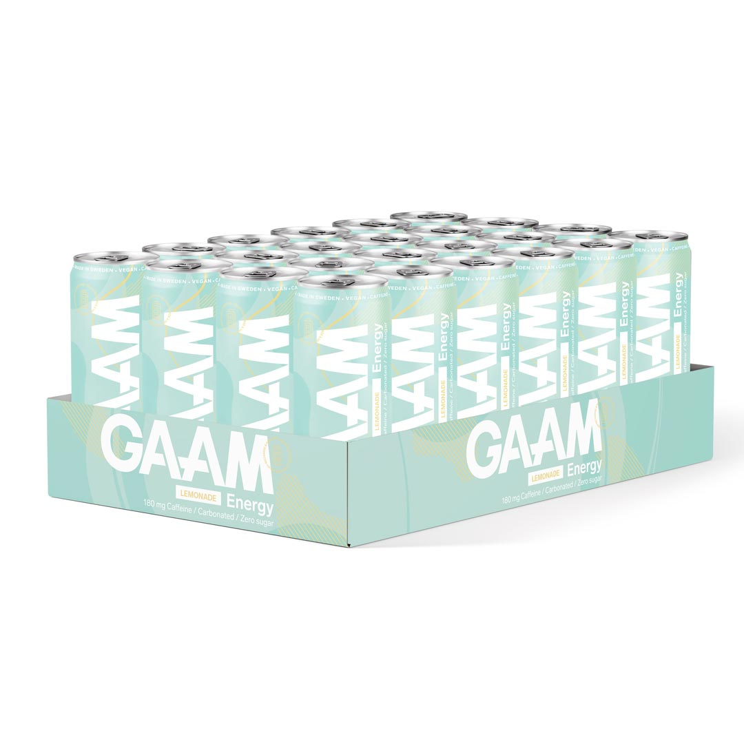 24 x GAAM Energy 330 ml Lemonade i gruppen Drycker / Energidryck hos Proteinbolaget (PB-62096)