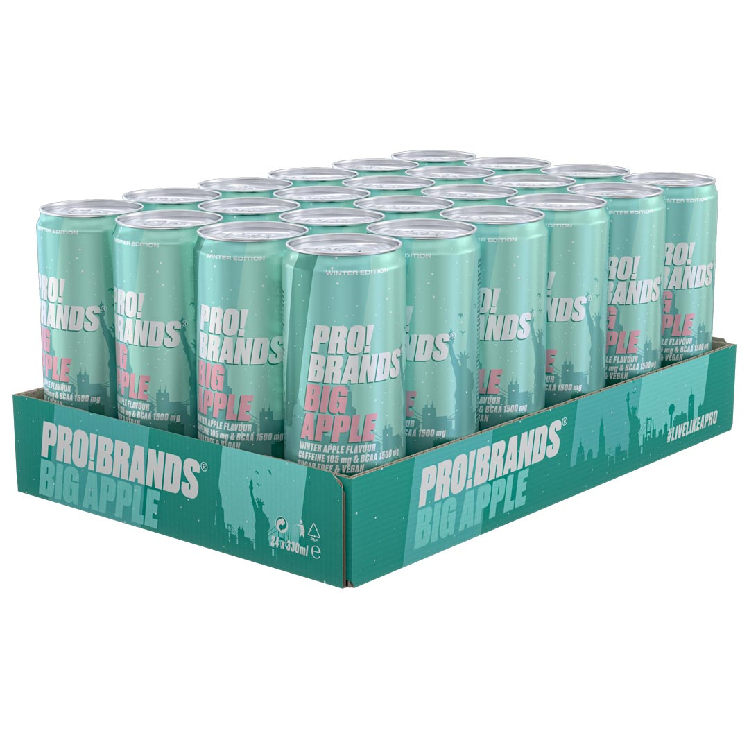 24 x Pro Brands BCAA Drink 330 ml Big Apple i gruppen Drycker / Energidryck hos Proteinbolaget (PB-63270)