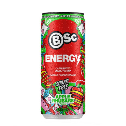 24 x BSc Energy Drink 330 ml Apple Rhubarb