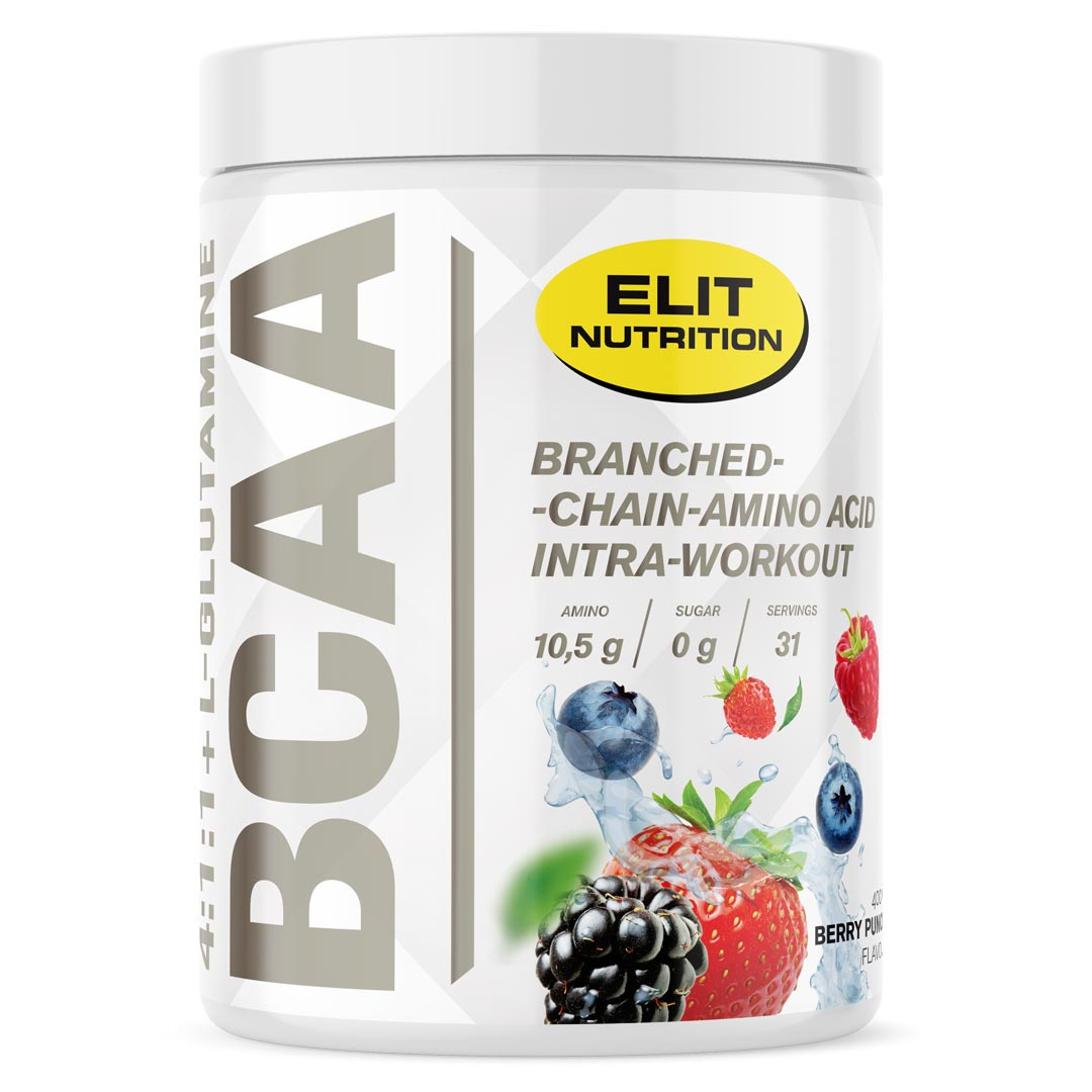 Elit Nutrition BCAA 4:1:1 + L-glutamine 400 g i gruppen Kosttillskott / Aminosyror / BCAA hos Proteinbolaget (PB-6699)