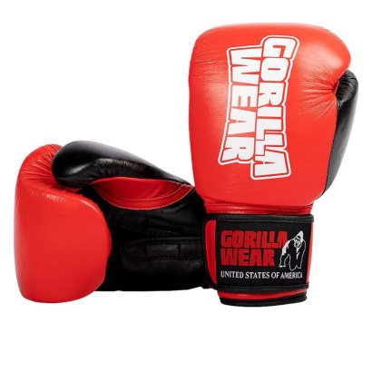 Gorilla Wear Ashton Pro Boxing Gloves Red & Black