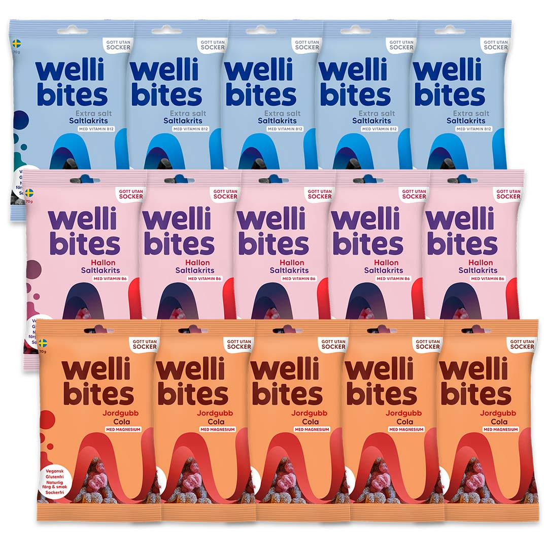 15 x Wellibites Candy 70 g i gruppen Livsmedel / Snacks & godis / Godis hos Proteinbolaget (PB-73777)
