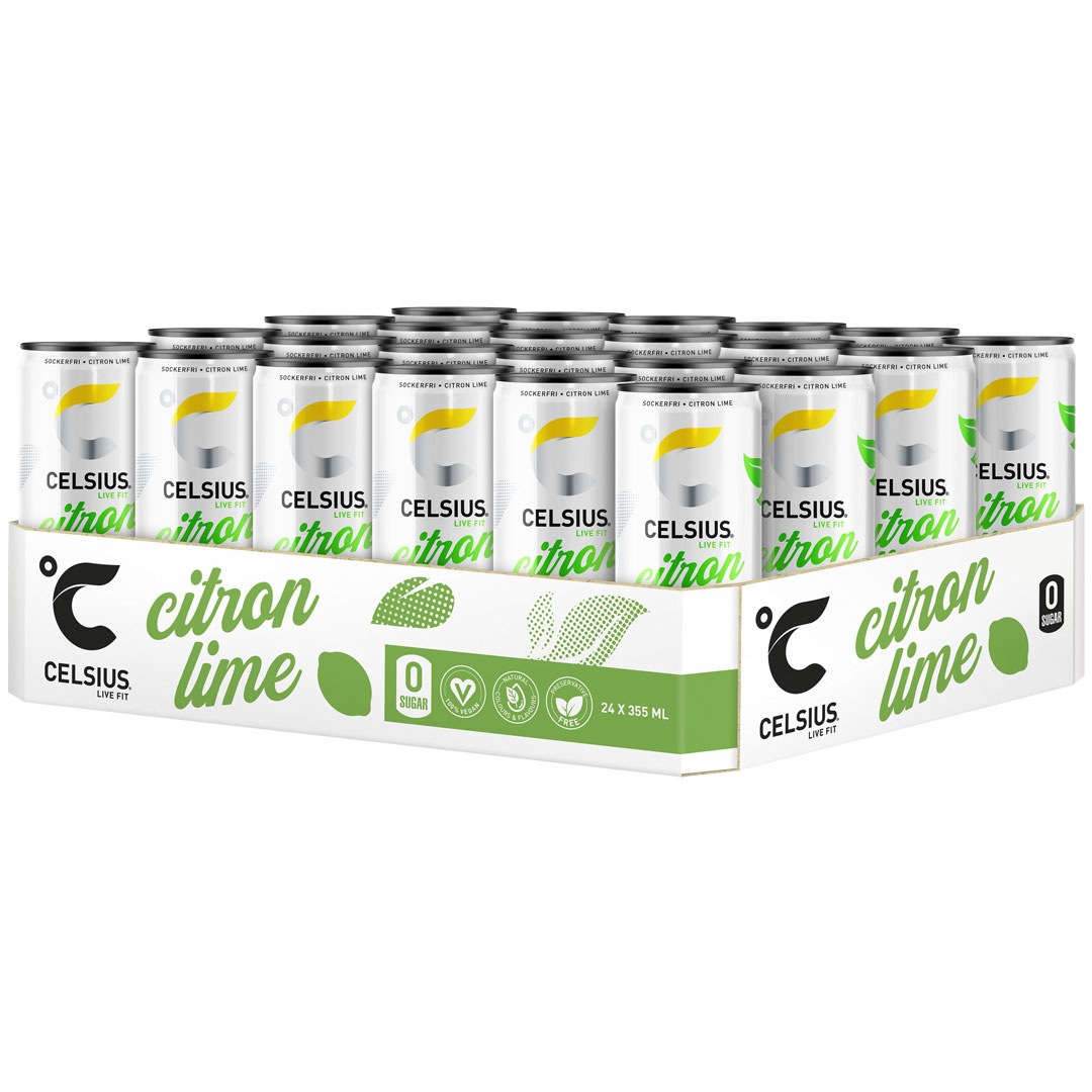 24 x Celsius 355 ml Citron Lime i gruppen Drycker / Energidryck hos Proteinbolaget (PB-7773)