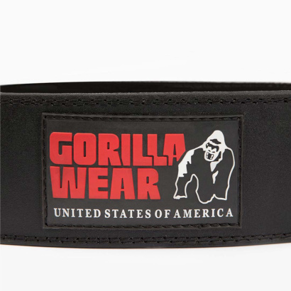 Gorilla Wear 4 Inch Padded Leather Belt Black/Red