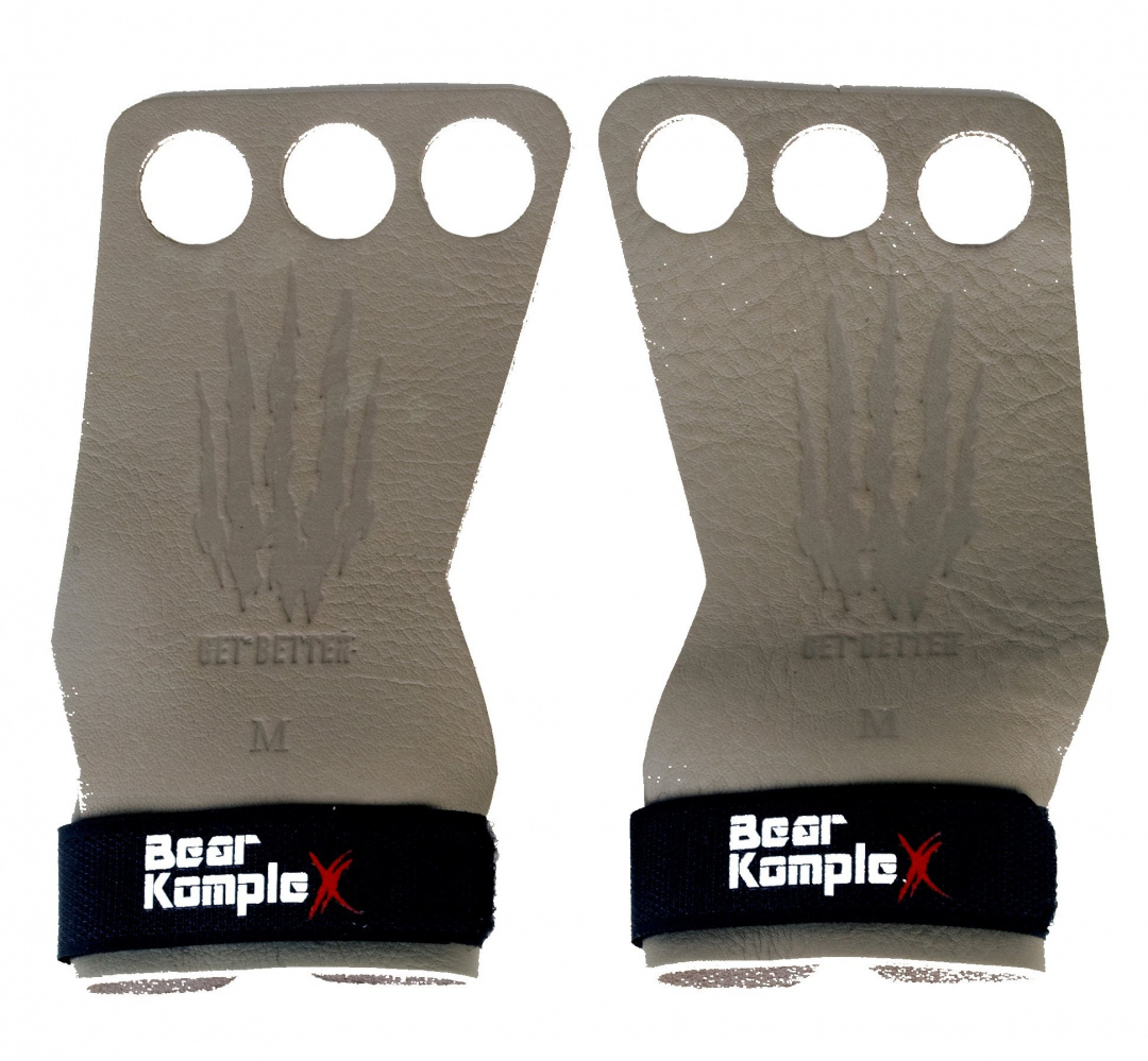 Bear KompleX 3hole Hand Grips Grey i gruppen Träningsredskap & Utrustning / Dragremmar & Grepp hos Proteinbolaget (pb-01236)